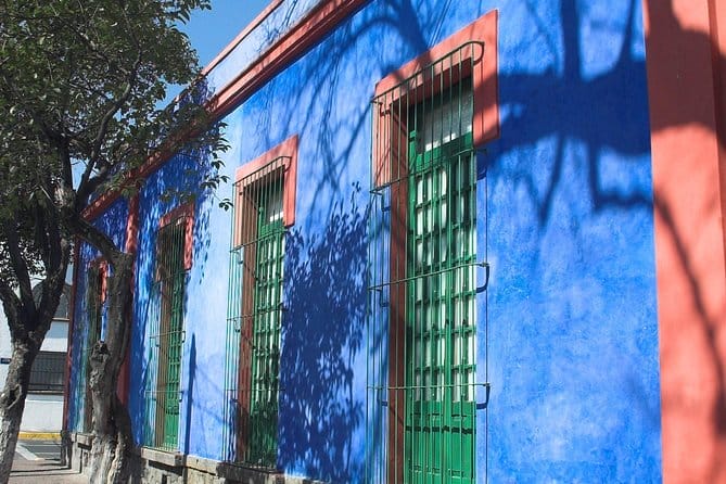 blue house facade