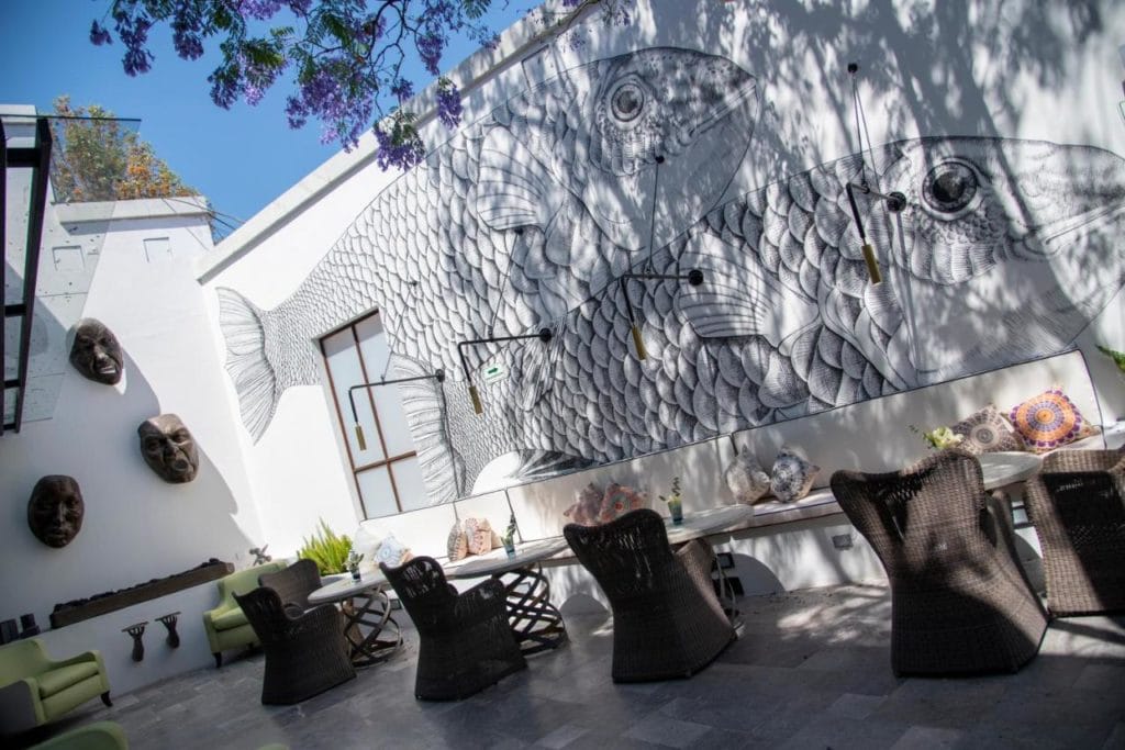 Matilda hotel garden mural