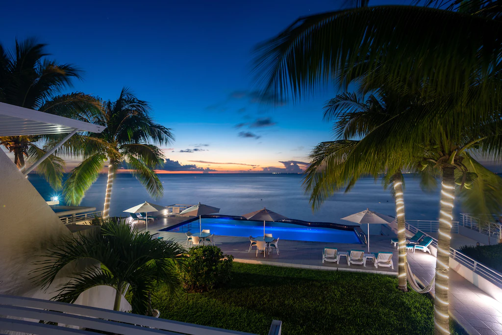 Cozumel condo view at night