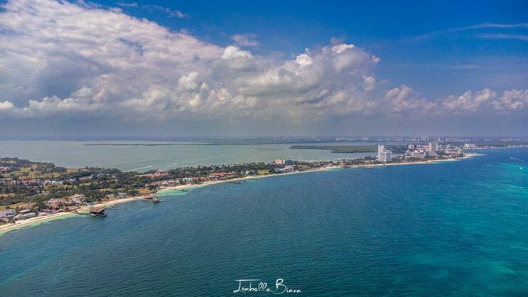Cancun overview by drone