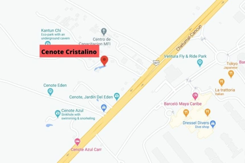 Cenote Cristalino Map